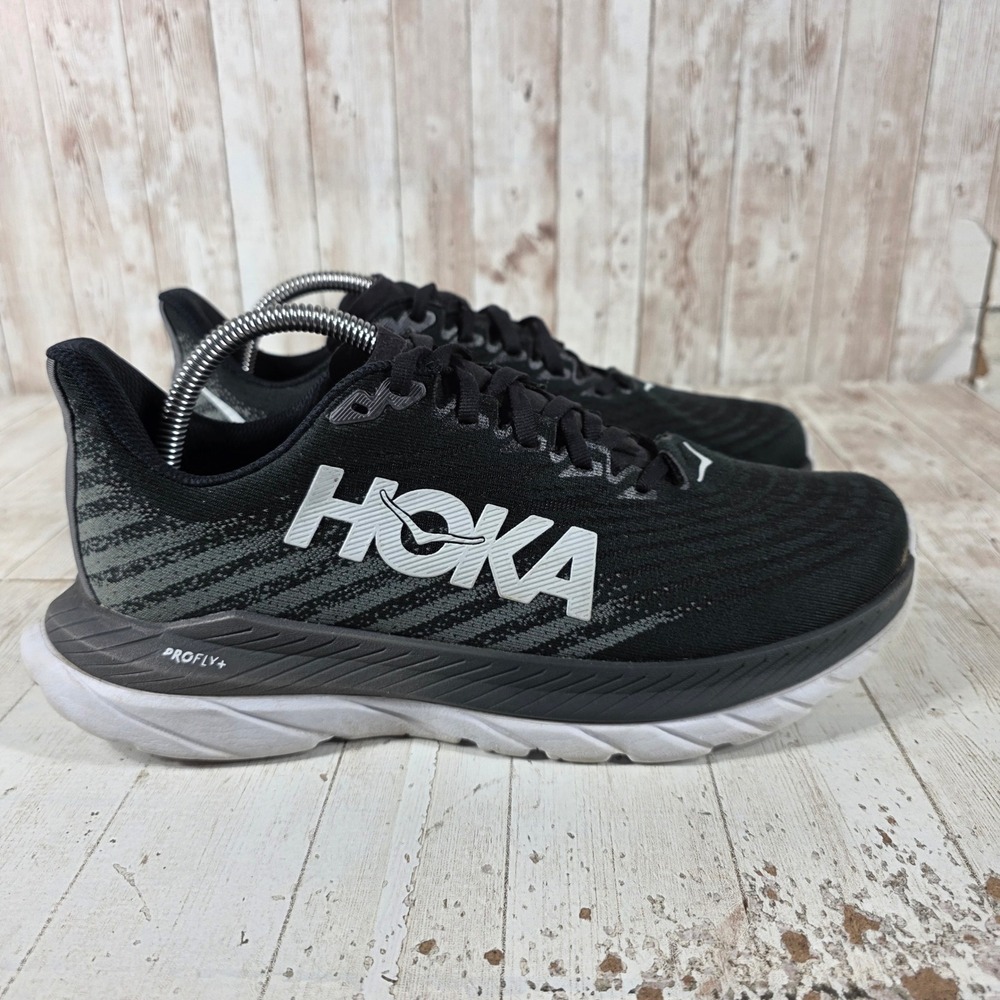 Hoka Mach 5 Women 9.5B Black Castlerock Running Shoes 1127894 BCSTC Sneaker